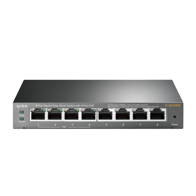 TP-LINK TL-SG108PE 8-Port Desktop Gigabit Easy Smart Switch con 4x PoE IGMPv3